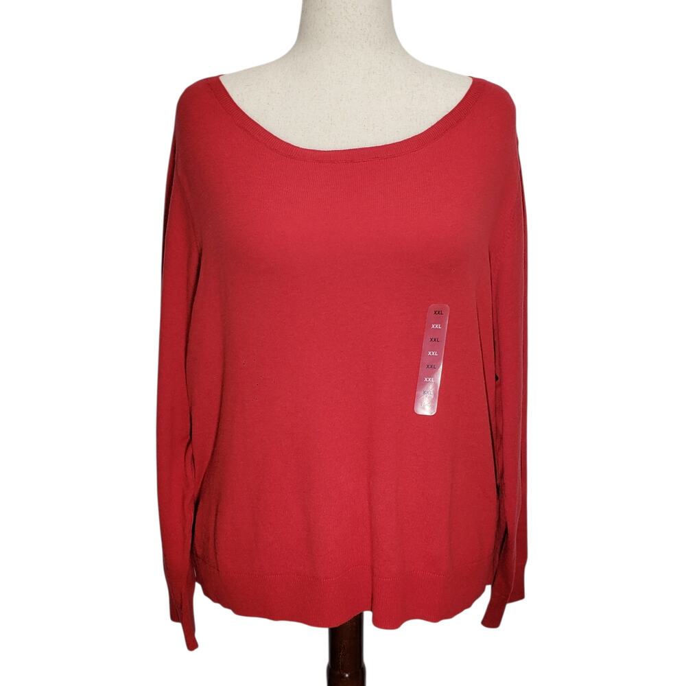 Gap Bella Boat Neck Pullover Sweater Modern Red Women's XXL NWT